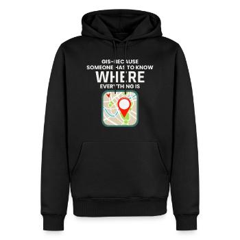 SIG où tout est localisation sur la carte - Sweat à capuche Premium bio Homme - noir - Devant - Nico (187cm)