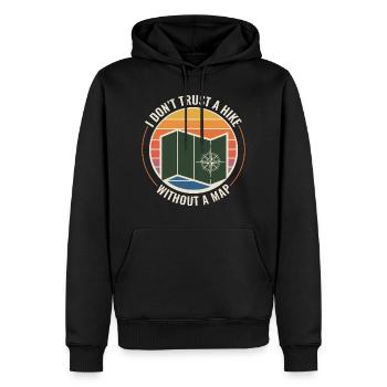SIG Carte Boussole Rétro Aventure Extérieur - Sweat à capuche Premium bio Homme - noir - Devant - Nico (187cm)