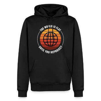 Globe Terre Carte du Monde Rétro Coucher de soleil - Sweat à capuche Premium bio Homme - noir - Devant - Nico (187cm)