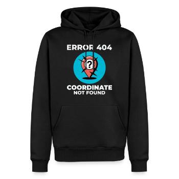 Point d’interrogation Épingle Emplacement perdu Erreur SIG - Sweat à capuche Premium bio Homme - noir - Devant - Nico (187cm)