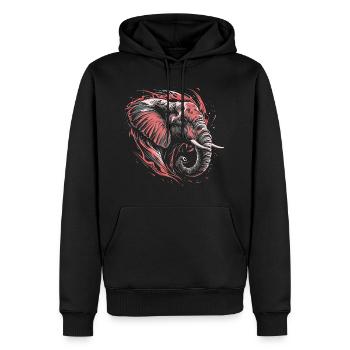 Elefant Afrika Safari Natur Wildnis Neon Bunt - Männer Premium Bio Hoodie - Schwarz - Vorne - Nico (187cm)