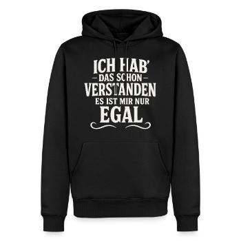 Dictons sarcastiques effrontés - Sweat à capuche Premium bio Homme - noir - Devant - Nico (187cm)
