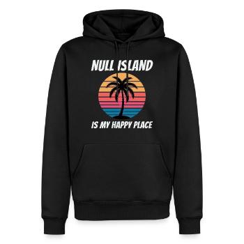 Null Island Géolocalisation SIG Cartographie Humour - Sweat à capuche Premium bio Homme - noir - Devant - Nico (187cm)