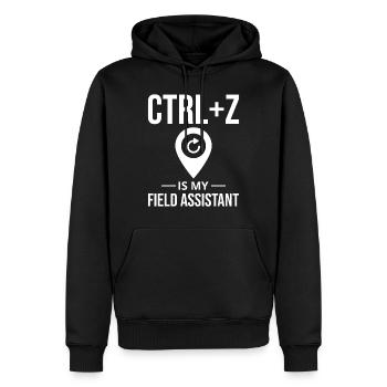 CTRL+Z Field Assistant Modification des données SIG Annuler - Sweat à capuche Premium bio Homme - noir - Devant - Nico (187cm)