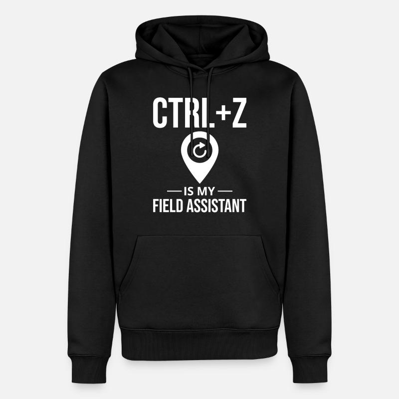 CTRL+Z Feltassistent GIS-dataredigering Angre - Premium økologisk hettegenser for menn - svart