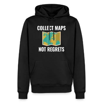 Collectionnez des cartes sans regrets GIS Voyage - Sweat à capuche Premium bio Homme - noir - Devant - Nico (187cm)
