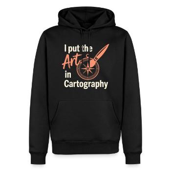 Art Cartographie SIG Création de cartes Design - Sweat à capuche Premium bio Homme - noir - Devant - Nico (187cm)