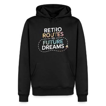 Retro Routen Future Dreams Kompass Karte - Männer Premium Bio Hoodie - Schwarz - Vorne - Nico (187cm)