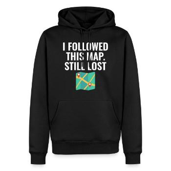 I Followed This Map Still Lost Funny GIS - Men’s Premium Organic Hoodie - black - Front - Nico (187cm)
