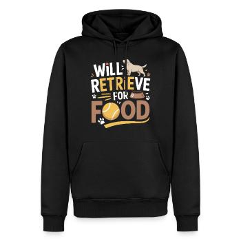 Wird für Futter apportieren Labrador Lustiger Hund - Männer Premium Bio Hoodie - Schwarz - Vorne - Nico (187cm)