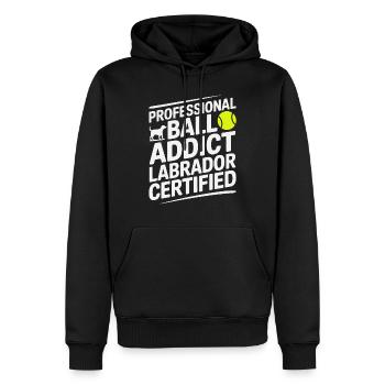 Ball Addict Labrador zertifizierter lustiger Hund - Männer Premium Bio Hoodie - Schwarz - Vorne - Nico (187cm)