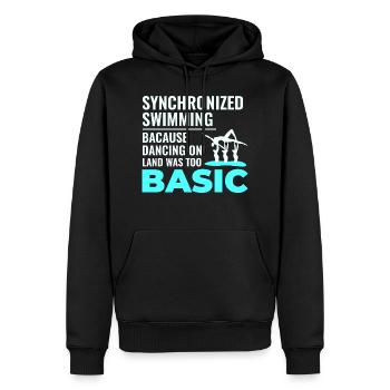 Natation synchronisée Danse Nageur de base Humour - Sweat à capuche Premium bio Homme - noir - Devant - Nico (187cm)