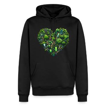 Plant garden - Men’s Premium Organic Hoodie - black - Front - Nico (187cm)