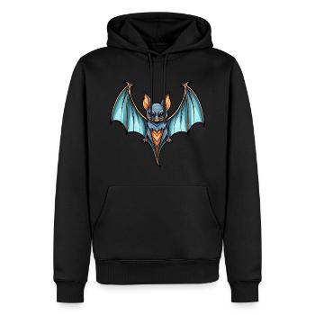 Fledermaus Neo Traditional - Männer Premium Bio Hoodie - Schwarz - Vorne - Nico (187cm)