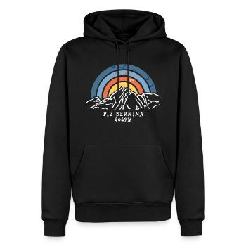 Piz Bernina Souvenir Bergtour Hochtour Andenken - Männer Premium Bio Hoodie - Schwarz - Vorne - Nico (187cm)