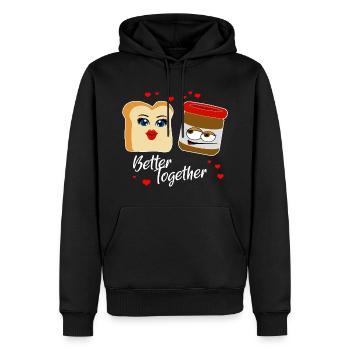 Toast und Schokocreme - Better together - Liebe - Männer Premium Bio Hoodie - Schwarz - Vorne - Nico (187cm)