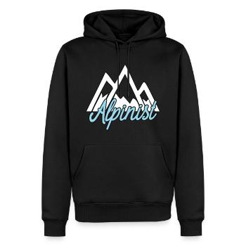 Alpinist - Männer Premium Bio Hoodie - Schwarz - Vorne - Nico (187cm)