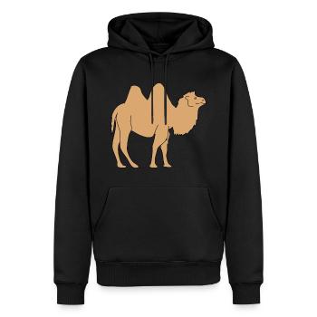 chameau - Sweat à capuche Premium bio Homme - noir - Devant - Nico (187cm)