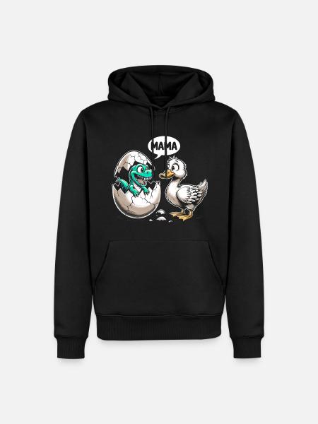 Dino trifft Entlein - Männer Premium Bio Hoodie - Schwarz