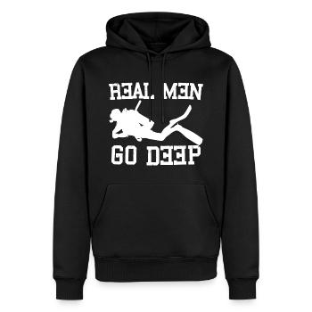 Real Men Go Deep - Ocean Diver - Men’s Premium Organic Hoodie - black - Front - Nico (187cm)