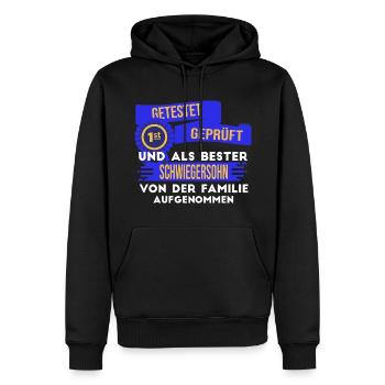 Bester Schwiegersohn der Welt. - Männer Premium Bio Hoodie - Schwarz - Vorne - Nico (187cm)
