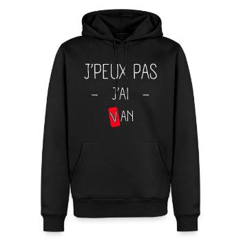 j'peux pas j'ai van - Sweat à capuche Premium bio Homme - noir - Devant - Nico (187cm)