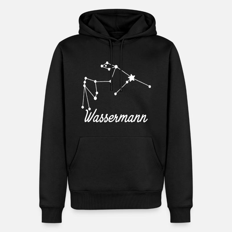 Sternzeichen Wassermann - Tierkreiszeichen - Männer Premium Bio Hoodie - Schwarz