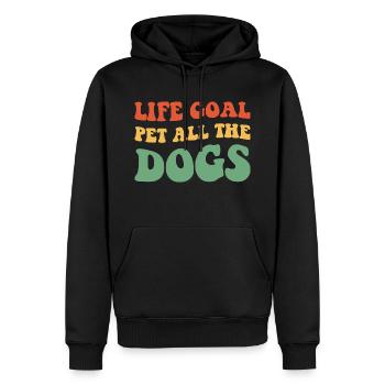 Lebensziel: Haustier All The Dogs IV - Männer Premium Bio Hoodie - Schwarz - Vorne - Nico (187cm)
