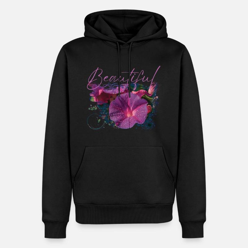Fleurs Beautiful Cybèle - Sweat à capuche Premium bio Homme - noir