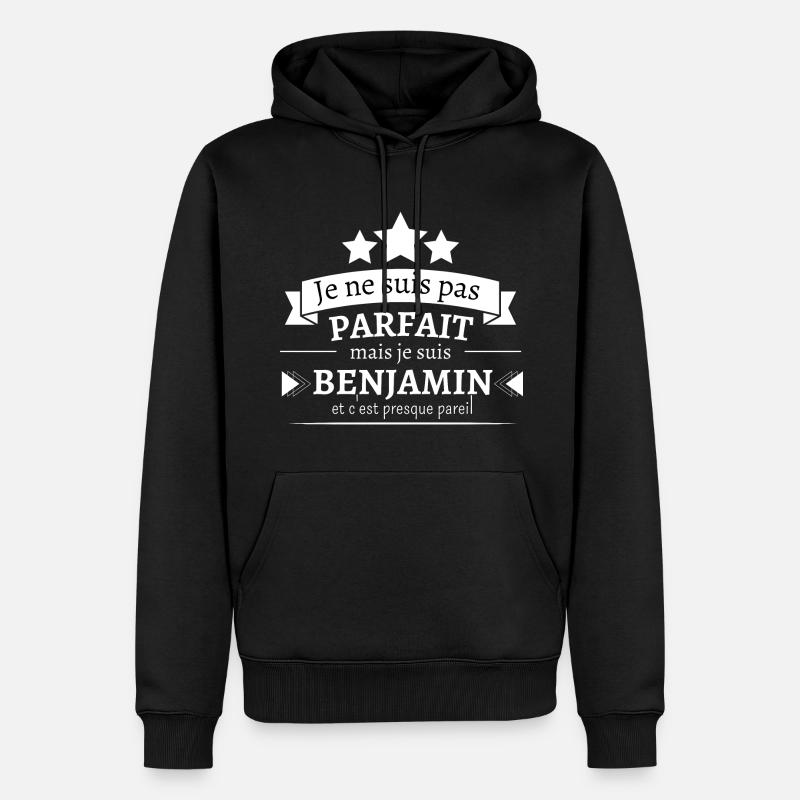 Benjamin - Presque parfait - Sweat à capuche Premium bio Homme - noir