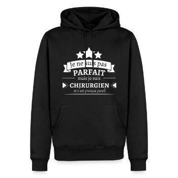 Chirurgien - Presque parfait - Sweat à capuche Premium bio Homme - noir - Devant - Nico (187cm)