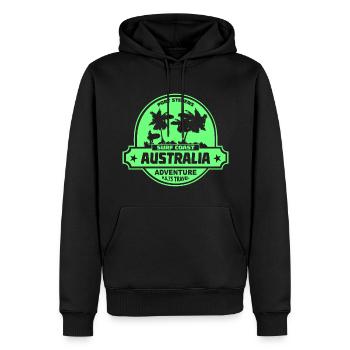 Australie - Surf - Sweat à capuche Premium bio Homme - noir - Devant - Nico (187cm)