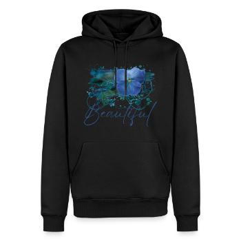 Beautiful Dana Flowers - Men’s Premium Organic Hoodie - black - Front - Nico (187cm)