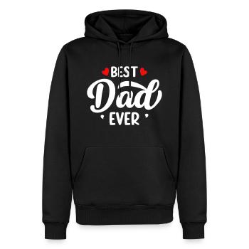Bester Papa aller Zeiten - Männer Premium Bio Hoodie - Schwarz - Vorne - Nico (187cm)