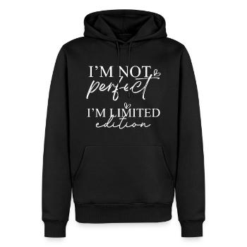 Je ne suis pas parfait, je suis en édition limitée - Sweat à capuche Premium bio Homme - noir - Devant - Nico (187cm)