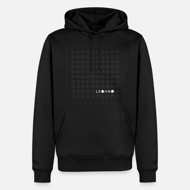 Tech Techno - Männer Premium Bio Hoodie - Schwarz
