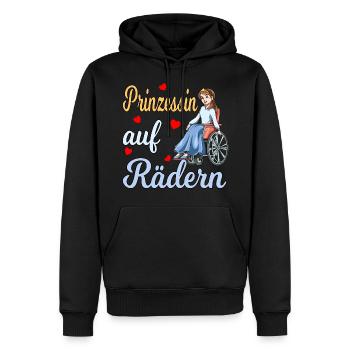 Prinzessin auf Rädern für eine Rollstuhlfahrerin - Männer Premium Bio Hoodie - Schwarz - Vorne - Nico (187cm)