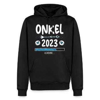 Onkel 2023 Loading - Männer Premium Bio Hoodie - Schwarz - Vorne - Nico (187cm)