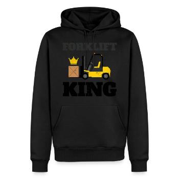 Forklift King - Männer Premium Bio Hoodie - Schwarz - Vorne - Nico (187cm)