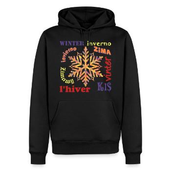 winter mehrsprachig e 53 - Männer Premium Bio Hoodie - Schwarz - Vorne - Nico (187cm)