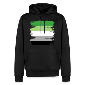 Aromantisch Aromantik A Romantisch Romantik Flagge - Männer Premium Bio Hoodie - Schwarz - Vorne - Nico (187cm)
