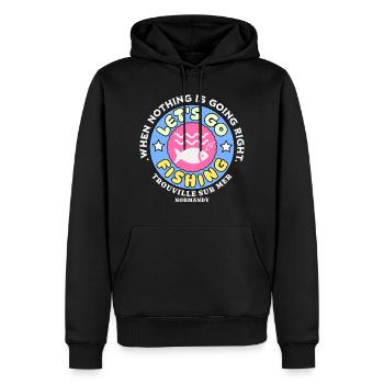 Let's go fishing - Sweat à capuche Premium bio Homme - noir - Devant - Nico (187cm)