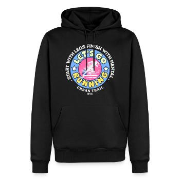 Let's go running - Sweat à capuche Premium bio Homme - noir - Devant - Nico (187cm)
