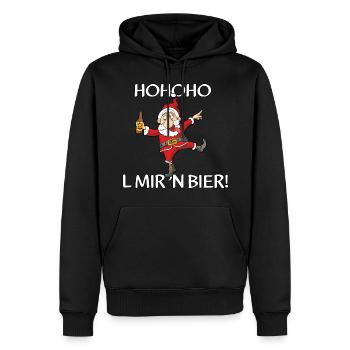 Hohoho - Männer Premium Bio Hoodie - Schwarz - Vorne - Nico (187cm)