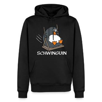 Schwinguin - Männer Premium Bio Hoodie - Schwarz - Vorne - Nico (187cm)