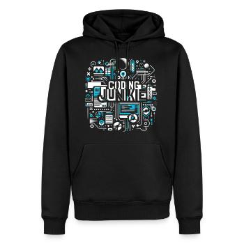 Accro au codage 16 - Sweat à capuche Premium bio Homme - noir - Devant - Nico (187cm)