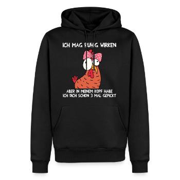 Ich Mag Ruhig Wirken - Männer Premium Bio Hoodie - Schwarz - Vorne - Nico (187cm)