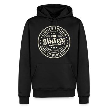 Jahrgang 2007 Geschenk 2007 Retro Jubiläum 2007 - Männer Premium Bio Hoodie - Schwarz - Vorne - Nico (187cm)