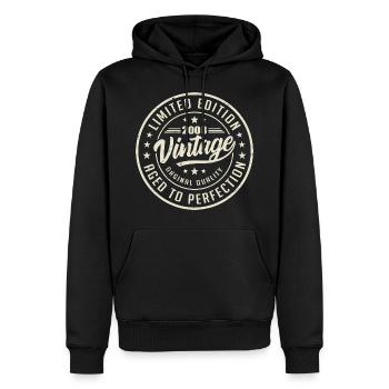 Jahrgang 2008 Geschenk 2008 Retro Geburtstag 2008 - Männer Premium Bio Hoodie - Schwarz - Vorne - Nico (187cm)