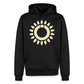 Abstrait Soleil Soleil Art abstrait - Sweat à capuche Premium bio Homme - noir - Devant - Nico (187cm)